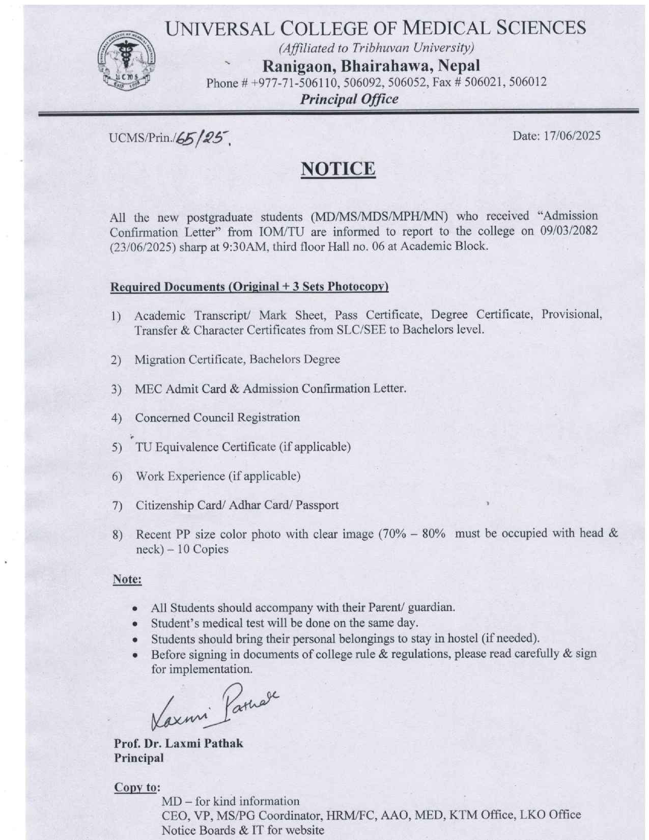 notice